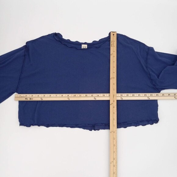 We The Free FP Bird Gang Tee In Moonlight Surf Women's XS Crop Wide Sleeves - Picture 10 of 10